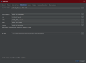 Onglet Répertoires de MO2