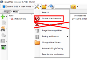 Désactivation des mods dans NMM